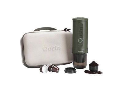 Outin Nano 7500 mAh bærbar kaffemaskin (grønn) + beskyttelsesdeksel