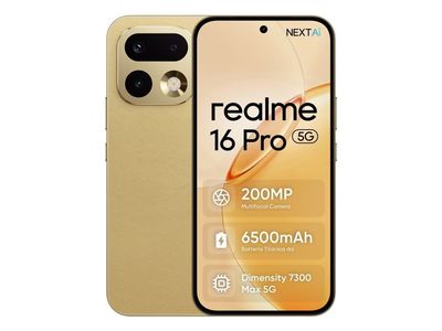 realme 16 Pro, 17,3 cm (6.8"), 1280 x 2800 piksler, 8 GB, 256 GB, 200 MP, Gull