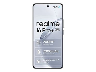 realme 16 Pro+, 17,3 cm (6,8"), 1280 x 2800 piksler, 12 GB, 512 GB, 200 MP, grå