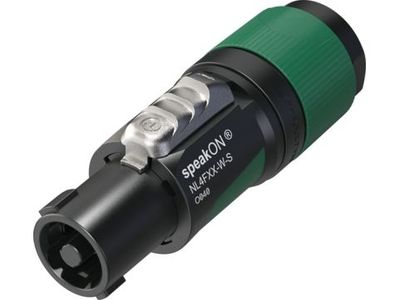 Neutrik NL4FXX-W-S, speakON, Svart, Grön, Rak, 17/11, IP20, 2800 V