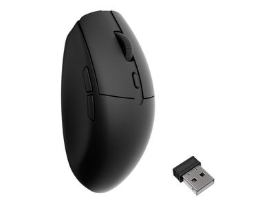 Keychron BM22 - Mus - ergonomisk - optisk - trådlös, kabelansluten - Bluetooth 5.2, 2.4 GHz, USB-C - svart