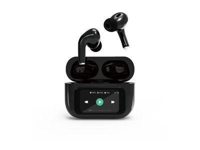 Gembird TWS-LCD-ANC-01-BK - True wireless-hodetelefoner med mikrofon - i øret - Bluetooth - aktiv støydemping - svart