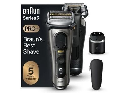 Braun Series 9 Pro+ 9565cc Wet & Dry, Barberingsmaskin, Metallisk, Batteri, Lithium-Ion (Li-Ion), 60 min, Boks