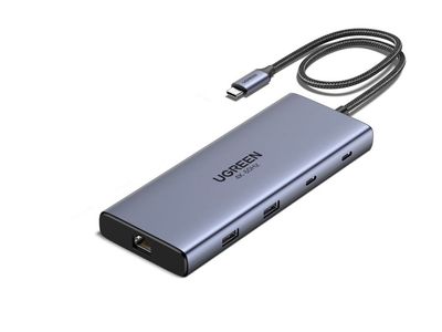 Ugreen REVODOK PRO 10 10IN1 HDMI DOCK, 100 W, Grå, SD