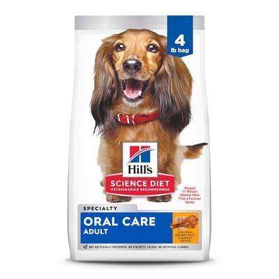 Oral Care, Chicken, Rice & Barley Recipe Dry Dog Food, 4 LB Bag, 4 LBS