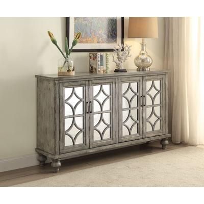 Velika Console Table (4 Door) in Weathered Gray - Acme Furniture 90280