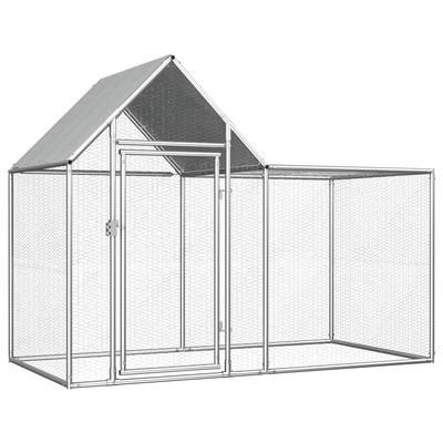 vidaXL Chicken Coop 2x1x1.5 m Galvanised Steel