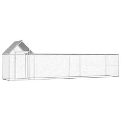 vidaXL Chicken Coop 5x1x1.5 m Galvanised Steel