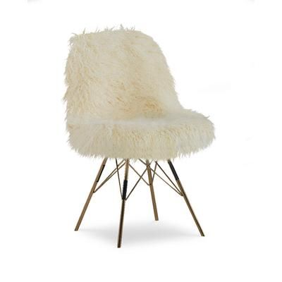 Remy Flokati Chair with Gold Metal Base - Linon CH098FLK01U