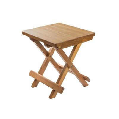 Whitecap Grooved Top Fold-Away Table/Stool Teak 60034