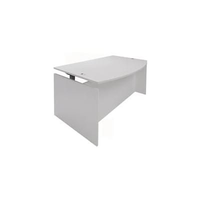 White Adjustable Height Bow Front Desk