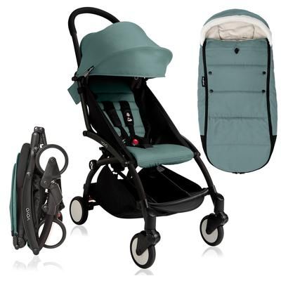 Babyzen 2018 / 2019 Yoyo+ 6+ Stroller & Polar Footmuff - Black / Aqua