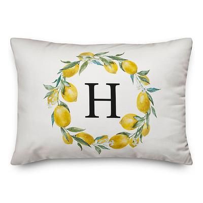 Chatham Wreath Gingham Lumbar Pillow - Grandin Road