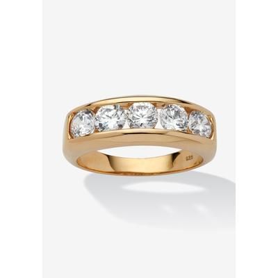 Men's Big & Tall Men's 2.50 TCW CZ Wedding Band in Gold-Plated Sterling Silver by PalmBeach Jewelry in Gold (Size 12)