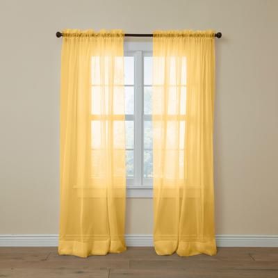 BH Studio Sheer Voile Rod-Pocket Panel Pair by BH Studio in Daffodil (Size 120"W 108"L) Window Curtains