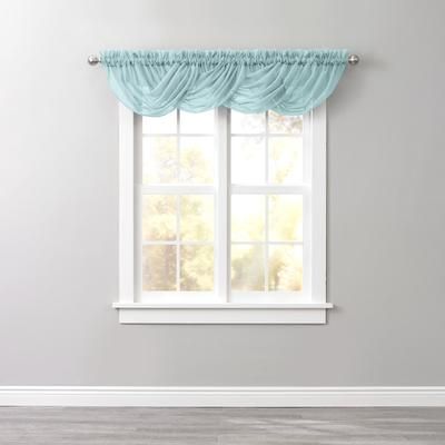 BH Studio Sheer Voile Toga Valance by BH Studio in Seaglass Window Curtain