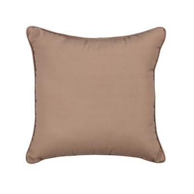 BH Outdoor Performance 16" Sq. Toss Pillow by BrylaneHome in Khaki Outdoor Patio Accent Pillow Cushion