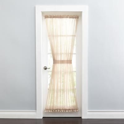 Wide Width BH Studio Sheer Voile Door Panel With Tiebacks by BH Studio in Ecru (Size 60" W 72" L) Window Curtain