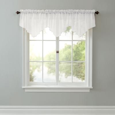 BH Studio Sheer Voile Ascot Valance by BH Studio in Eggshell Window Curtain