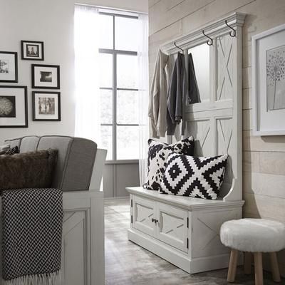 Seaside Lodge Hall Tree by Homestyles in White