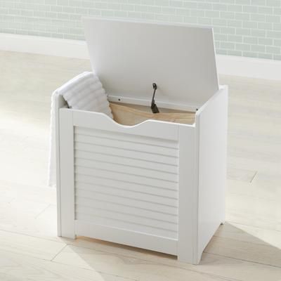 Louvre Hamper by BrylaneHome in White Storage Stool (300 lb. capacity)