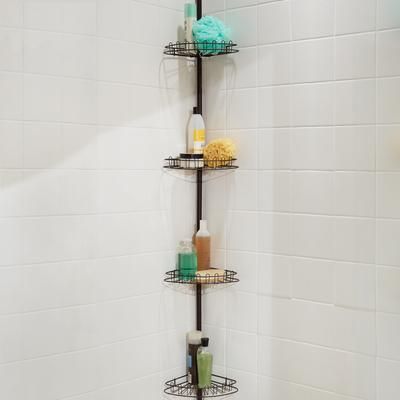 4-Tier Corner Shower Shelf by BrylaneHome in Bronze