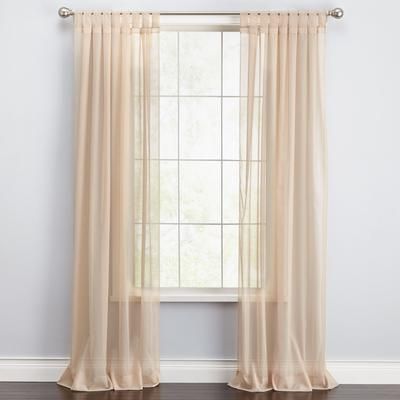 Wide Width BH Studio Sheer Voile Tab-Top Panel by BH Studio in Ecru (Size 60" W 84" L) Window Curtain