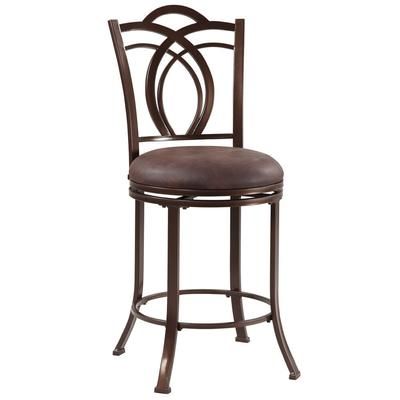Calif Metal Counter Stool by Linon Home Décor in Coffee Brown