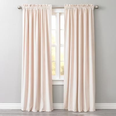Wide Width BH Studio Velvet Rod-Pocket Panel by BH Studio in Ivory (Size 50" W 63" L) Window Curtain