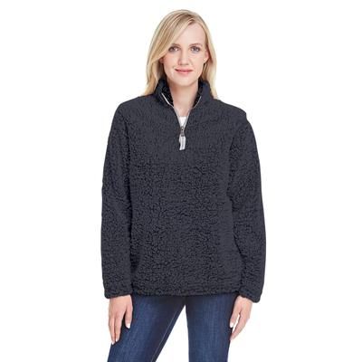 J America JA8451 Women's Epic Sherpa 1/4 Zip Jacket in Black size 2XL | Polyester 8451