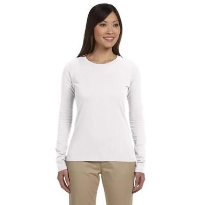 econscious EC3500 Women's Classic Long-Sleeve T-Shirt in White size Large | Ringspun Cotton