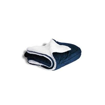 Alpine Fleece 8712 Micro Mink Sherpa Blanket in Navy Blue | Cotton LB8712