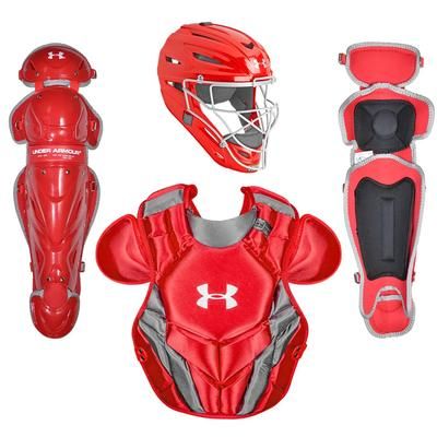 Under Armour Converge Victory Series NOCSAE Certified Youth Catcher's Set - Ages 12-16 Scarlet