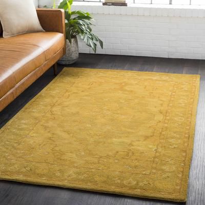 Kapowsin 7'6" x 9'6" Traditional Wool Mustard/Brown/Rust/Brick Red/Rust/Bright Yellow/Metallic Gold/Butter/Yellow/Beige/Dark Red Area Rug - Boutique Rugs