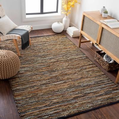 Quick 5' x 7'6" Rustic Dark Brown/Brown/Medium Gray/Tan/Dark Red/Dark Brown/Medium Gray Area Rug - Boutique Rugs
