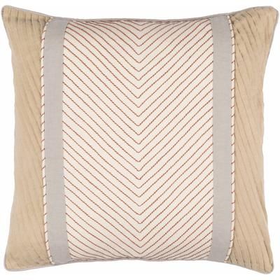 Perrin 20" Square Cotton Beige/Tan/Gray/Plum/Light Beige/Peach Throw Pillow - Boutique Rugs