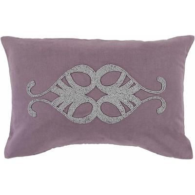 Jordanstown 13"L x 20"W Traditional Metallic Silver/Plum/Silver Gray Lumbar Pillow - Boutique Rugs