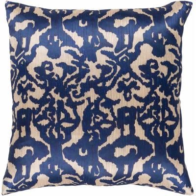 Foulsham 22" Square Traditional Navy/Beige/Brown/Dark Red Throw Pillow - Boutique Rugs