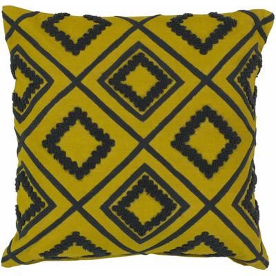 Craig 18" Square Cotton Charcoal/Grass Green/Lime Green Throw Pillow - Boutique Rugs