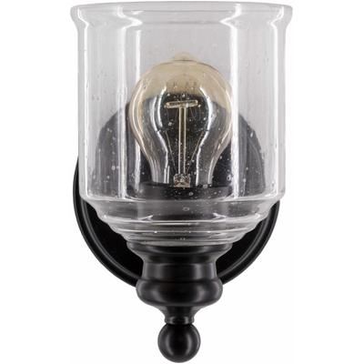 Carwoola 7"L x 5"W x 8"H Cottage Black/Clear Wall Sconce - Boutique Rugs