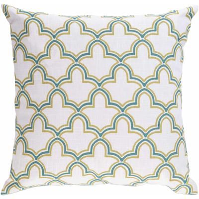 Lawtey 22" Square Cream/Emerald/Light Olive/Light Green/Olive Throw Pillow - Boutique Rugs
