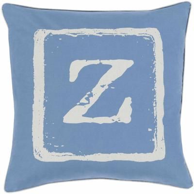 Kulin 20" Square Cottage Cotton Blue/Oatmeal/Medium Gray Throw Pillow - Boutique Rugs