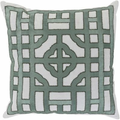 Oakdowns 18" Square Traditional Dusty Sage/Light Sage/Medium Green/Medium Gray Throw Pillow - Boutique Rugs