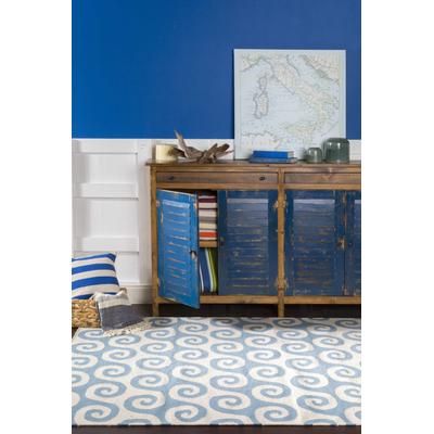 Perenjori 18" Square Modern Cotton Blue/Light Gray Throw Pillow - Boutique Rugs
