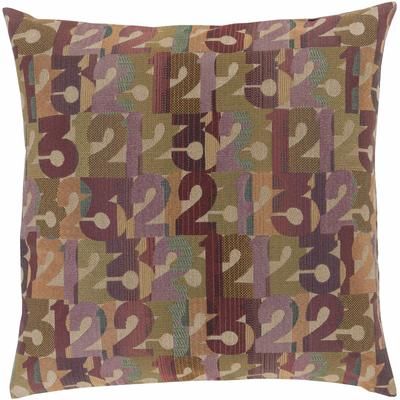 Emerton 13"L x 19"W Modern Beige/Aqua/Burgundy/Light Olive/Olive Lumbar Pillow - Boutique Rugs