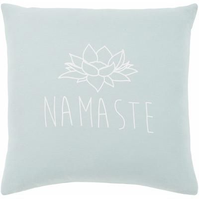 Collettsville 22" Square Cottage Cotton Pale Blue/Off White Throw Pillow - Boutique Rugs