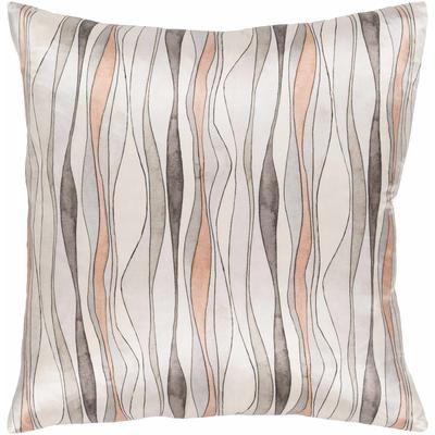 Westmeadows 20" Square Modern Silk Blush/Charcoal/Black/Medium Gray/Dusty Pink/Gray/Light Beige Lumbar Pillow - Boutique Rugs