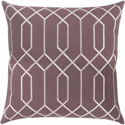 Ermington 20" Square Traditional Ivory/Plum Throw Pillow - Boutique Rugs