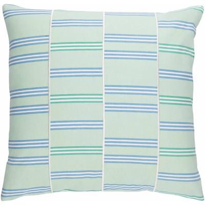 Lamington 20" Square Modern Cotton Cream/Emerald/Blue/Light Green Throw Pillow - Boutique Rugs
