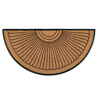 Sunburst Half-Round Coco Door Mat - Black, 24" x 39" - Frontgate